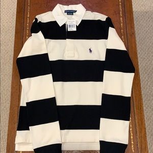 Ralph Lauren Adult small NWT B&W long sleeve Polo